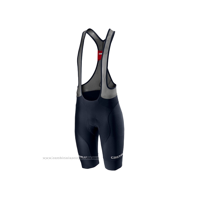2021 Maillot Cyclisme Castelli Profond Noir Bleu Manches Courtes et Cuissard