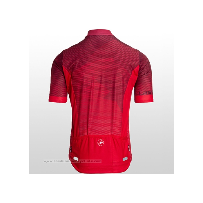 2021 Maillot Cyclisme Castelli Profond Rouge Manches Courtes et Cuissard