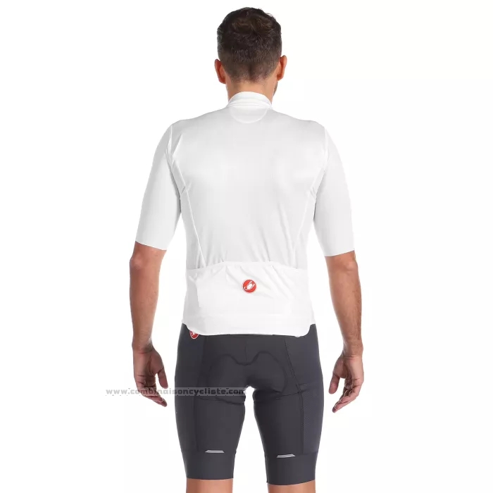 2022 Maillot Cyclisme Castelli Blanc Gris Manches Courtes et Cuissard