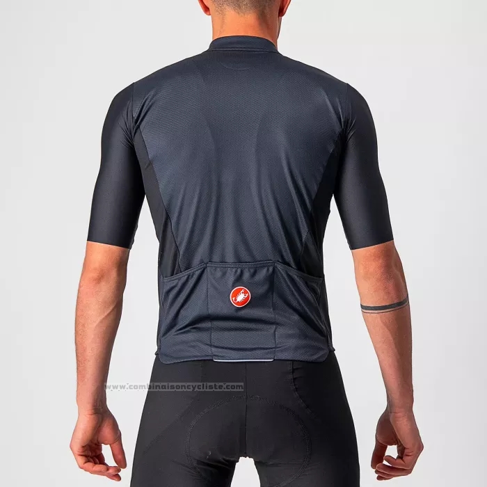 2022 Maillot Cyclisme Castelli Profond Gris Manches Courtes et Cuissard