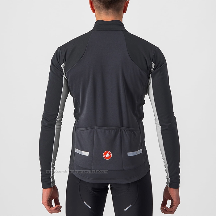2022 Maillot Cyclisme Castelli Profond Gris Manches Longues et Cuissard
