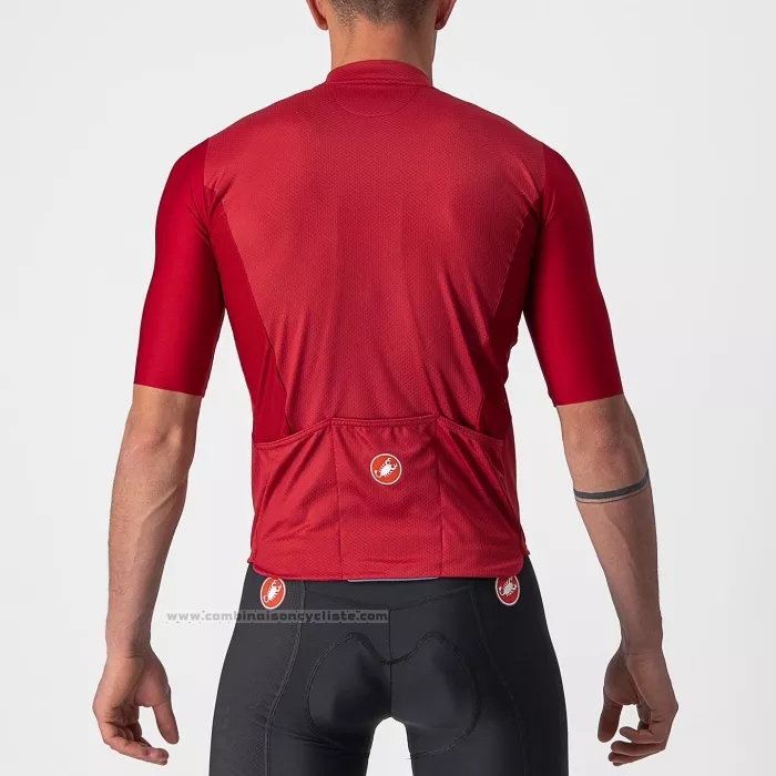 2022 Maillot Cyclisme Castelli Rouge Manches Courtes et Cuissard