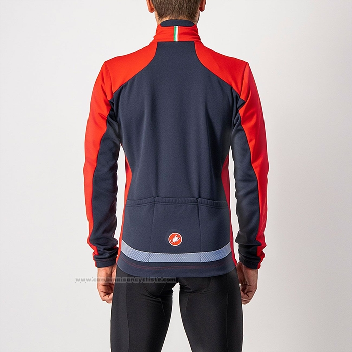 2022 Maillot Cyclisme Castelli Rouge Manches Longues et Cuissard