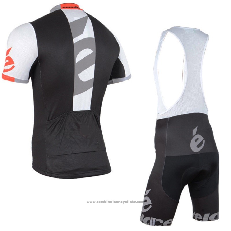 2018 Maillot Cyclisme Cervelo Gris Noir Manches Courtes et Cuissard