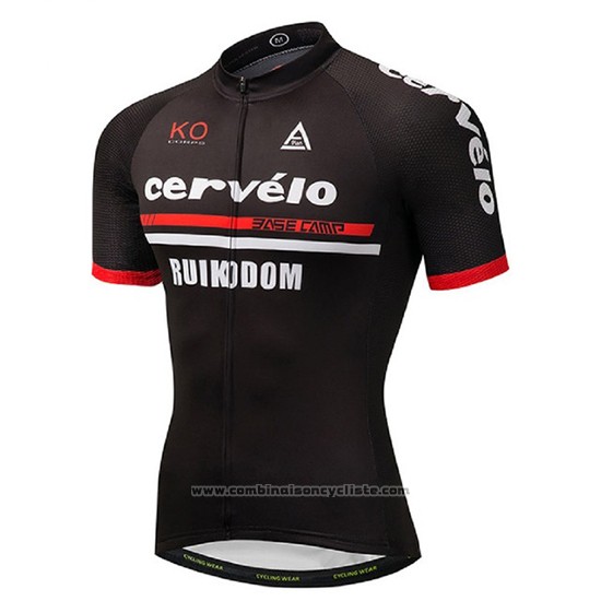 2018 Maillot Cyclisme Cervelo Noir Manches Courtes et Cuissard