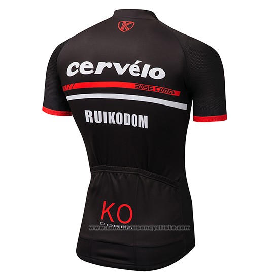 2018 Maillot Cyclisme Cervelo Noir Manches Courtes et Cuissard