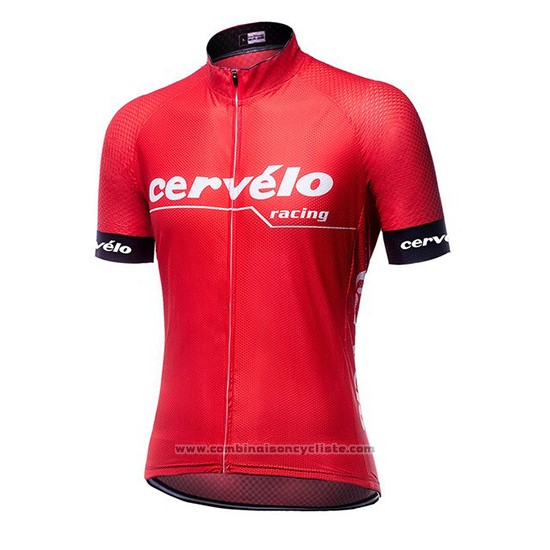 2019 Maillot Cyclisme Cervelo Rouge Manches Courtes et Cuissard