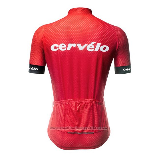 2019 Maillot Cyclisme Cervelo Rouge Manches Courtes et Cuissard