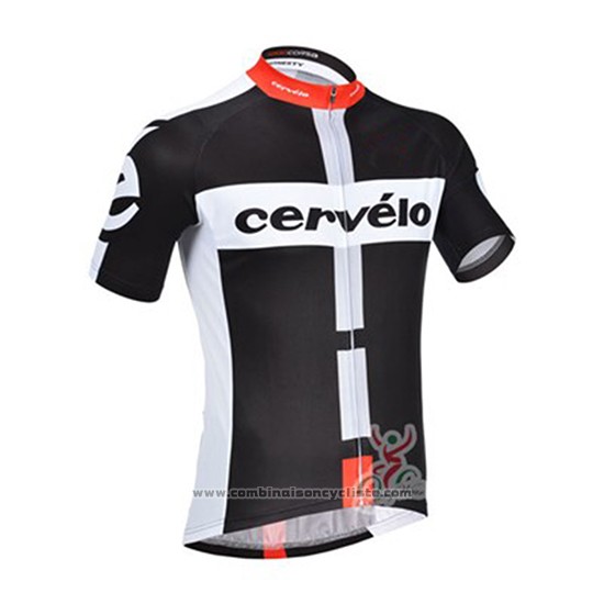 2019 Maillot Cyclisme Cervelo Noir Blanc Manches Courtes et Cuissard