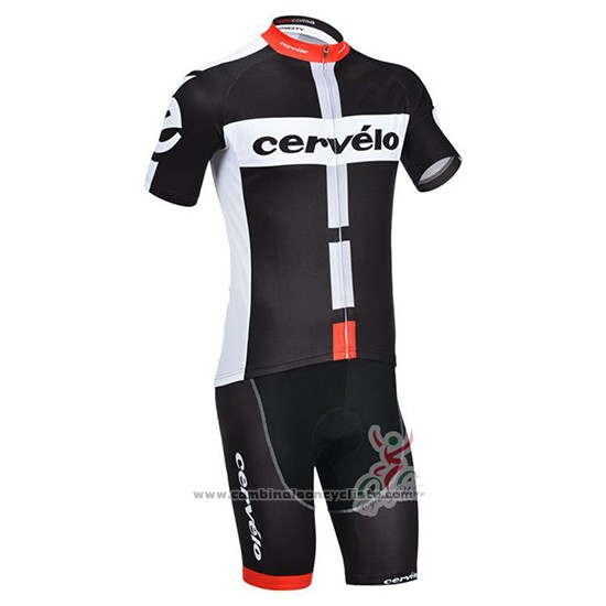 2019 Maillot Cyclisme Cervelo Noir Blanc Manches Courtes et Cuissard