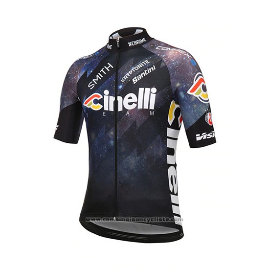 2018 Maillot Cyclisme Cinelli Noir Manches Courtes et Cuissard