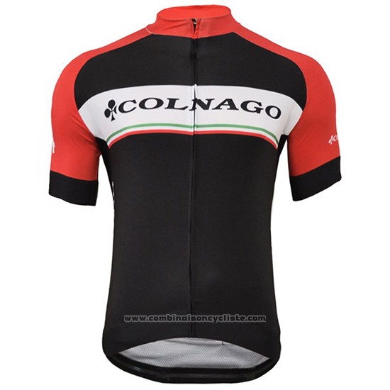 2019 Maillot Cyclisme Colnago Blanc Noir Rouge Manches Courtes et Cuissard