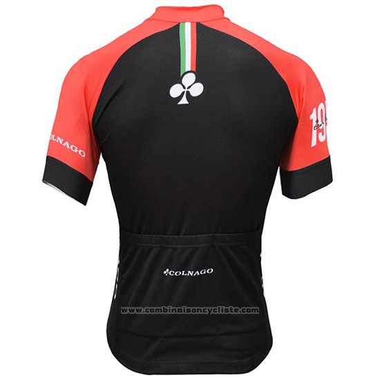 2019 Maillot Cyclisme Colnago Blanc Noir Rouge Manches Courtes et Cuissard