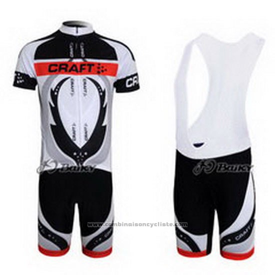 2011 Maillot Cyclisme Craft Blanc et Gris Manches Courtes et Cuissard