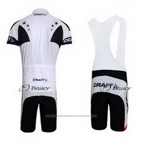 2011 Maillot Cyclisme Craft Blanc et Gris Manches Courtes et Cuissard