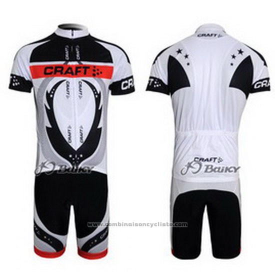 2011 Maillot Cyclisme Craft Blanc et Gris Manches Courtes et Cuissard