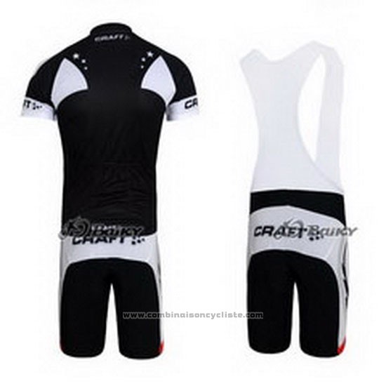 2011 Maillot Cyclisme Craft Blanc et Noir Manches Courtes et Cuissard