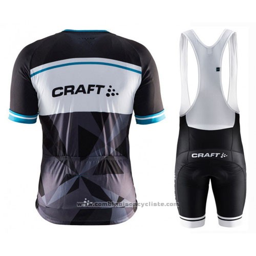 2016 Maillot Cyclisme Craft Bleu et Noir Manches Courtes et Cuissard