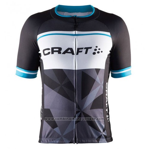 2016 Maillot Cyclisme Craft Bleu et Noir Manches Courtes et Cuissard