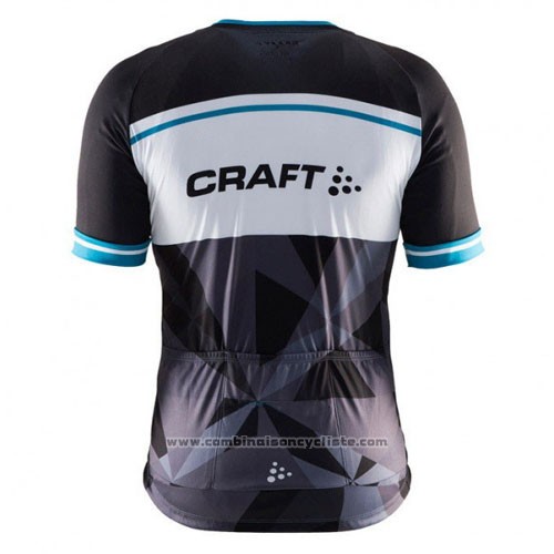 2016 Maillot Cyclisme Craft Bleu et Noir Manches Courtes et Cuissard