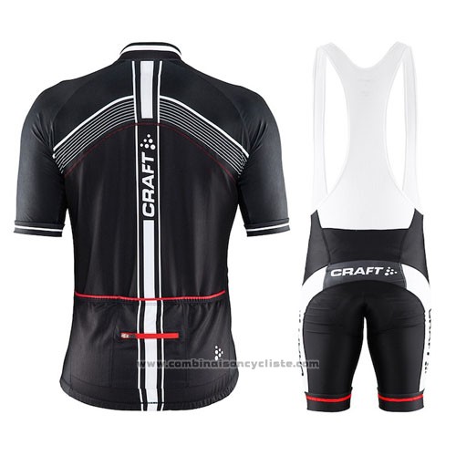 2016 Maillot Cyclisme Craft Rouge et Noir Manches Courtes et Cuissard