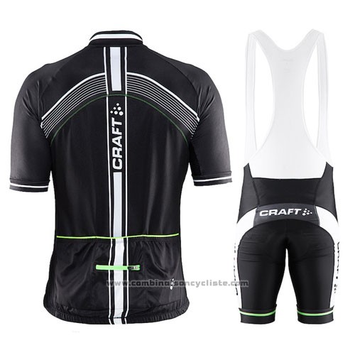 2016 Maillot Cyclisme Craft Vert et Noir Manches Courtes et Cuissard