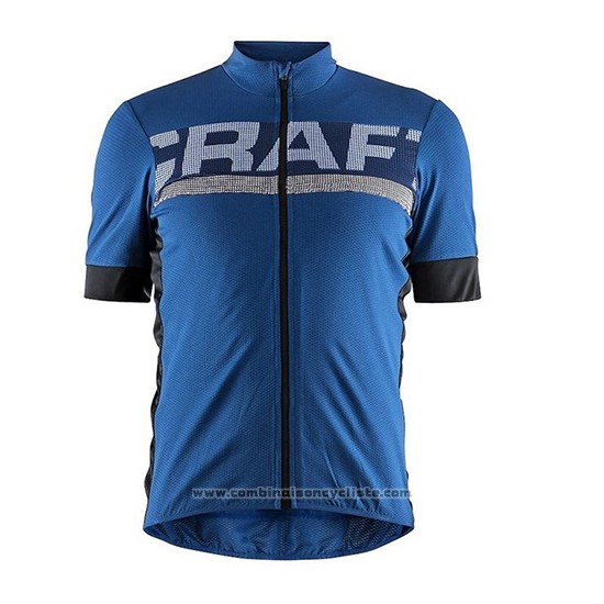 2018 Maillot Cyclisme Craft Bleu Manches Courtes et Cuissard