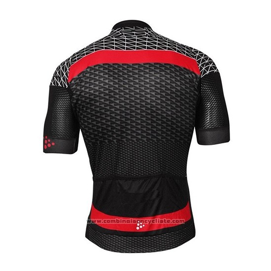 2018 Maillot Cyclisme Craft Route Noir Rouge Manches Courtes et Cuissard