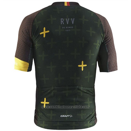 2018 Maillot Cyclisme Craft Monument Fonce Vert Manches Courtes et Cuissard