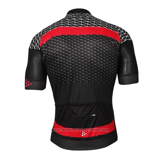 2018 Maillot Cyclisme Craft Route Noir et Rouge Manches Courtes et Cuissard