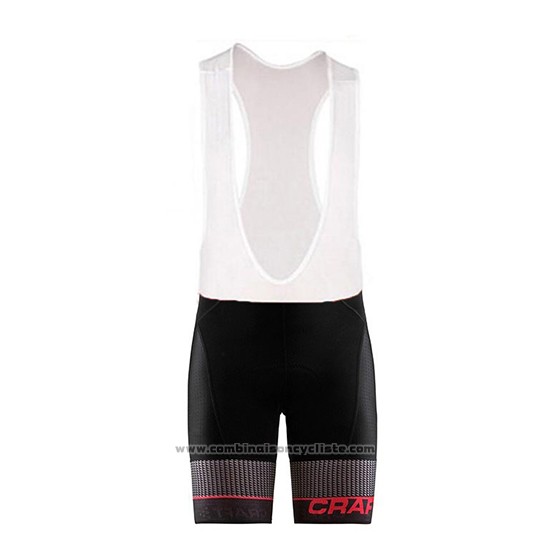 2018 Maillot Cyclisme Craft Route Noir et Rouge Manches Courtes et Cuissard