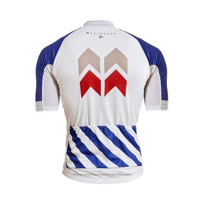 2020 Maillot Cyclisme Craft Bleu Blanc Manches Courtes et Cuissard