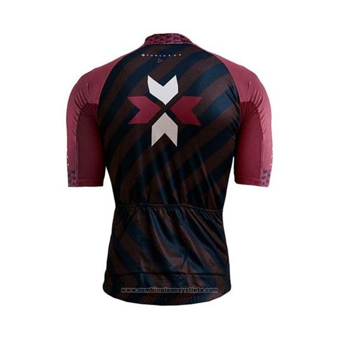 2020 Maillot Cyclisme Craft Fonce Bleu Rouge Manches Courtes et Cuissard