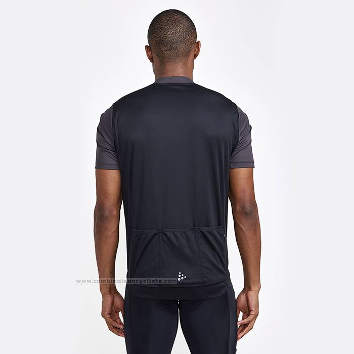 2023 Maillot Cyclisme Craft Noir Manches Courtes Et Cuissard
