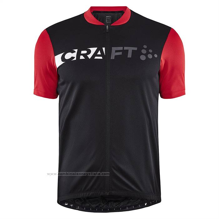 2023 Maillot Cyclisme Craft Rouge Noir Manches Courtes Et Cuissard