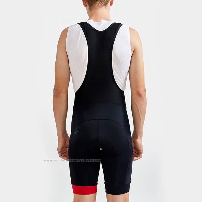 2023 Maillot Cyclisme Craft Rouge Noir Manches Courtes Et Cuissard