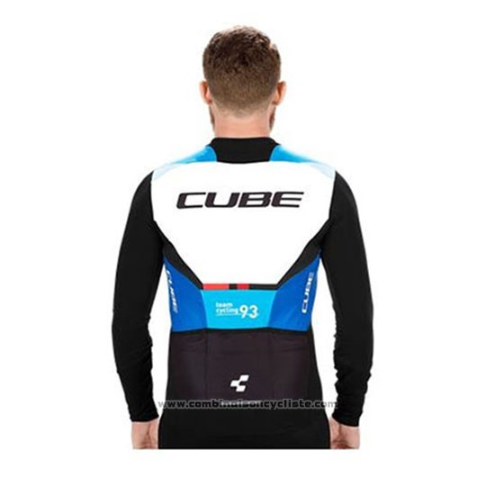 2020 Maillot Cyclisme Cube Noir Bleu Manches Longues et Cuissard