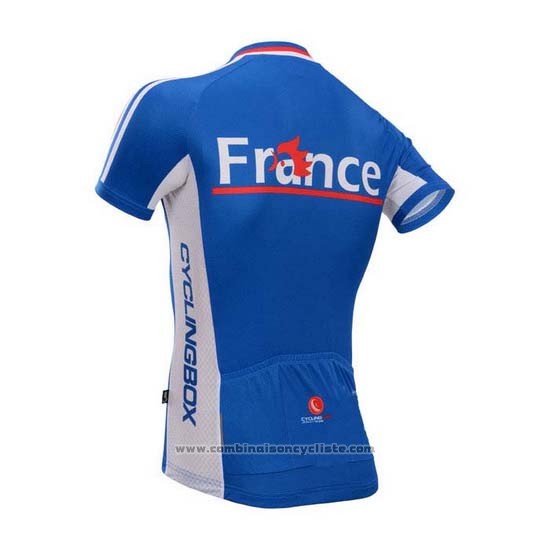 2014 Maillot Cyclisme Fox Cyclingbox Azur Manches Courtes et Cuissard