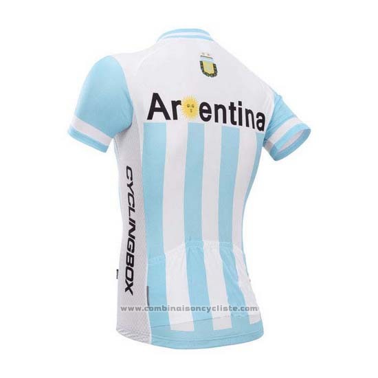 2014 Maillot Cyclisme Fox Cyclingbox Blanc et Azur Manches Courtes et Cuissard