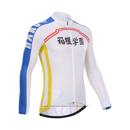 2014 Maillot Cyclisme Fox Cyclingbox Blanc et Bleu Manches Longues et Cuissard