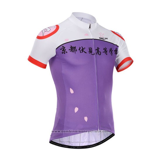 2014 Maillot Cyclisme Fox Cyclingbox Blanc et Violet Manches Courtes et Cuissard