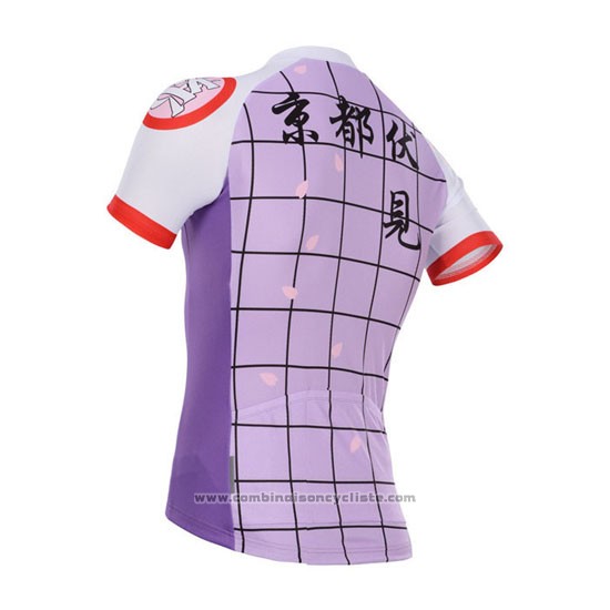 2014 Maillot Cyclisme Fox Cyclingbox Blanc et Violet Manches Courtes et Cuissard