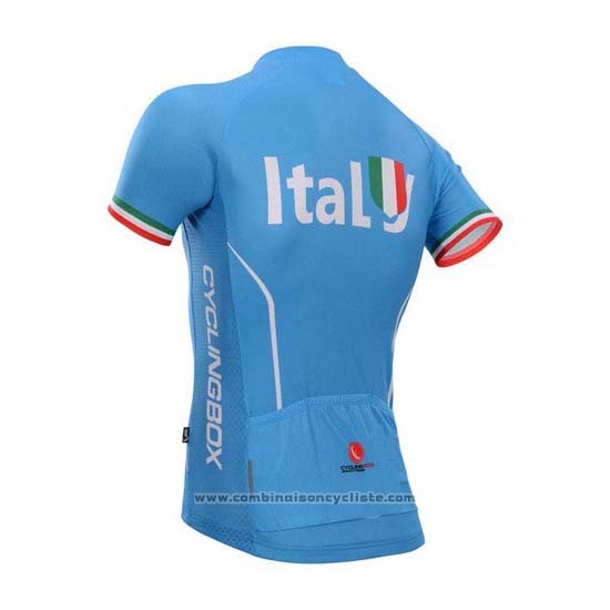 2014 Maillot Cyclisme Fox Cyclingbox Bleu Clair Manches Courtes et Cuissard