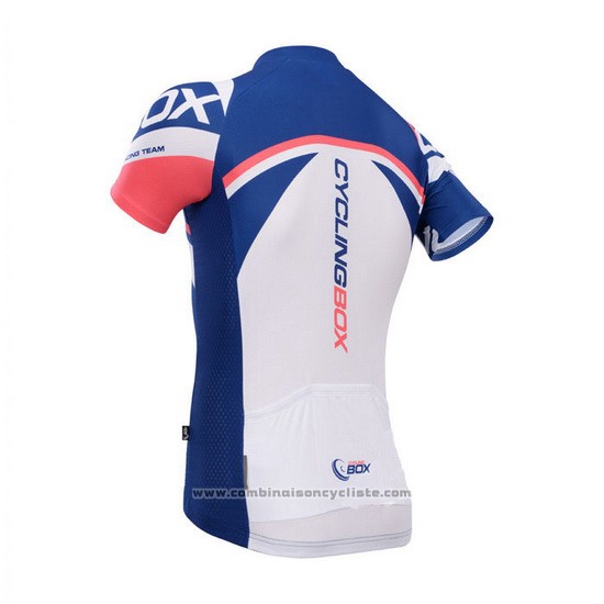 2014 Maillot Cyclisme Fox Cyclingbox Bleu Manches Courtes et Cuissard