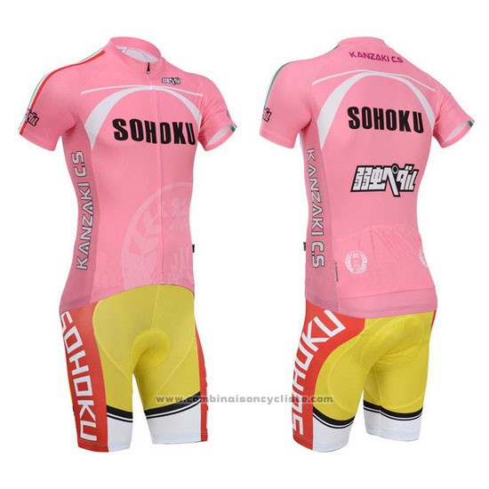 2014 Maillot Cyclisme Fox Cyclingbox Fuchsia Manches Courtes et Cuissard