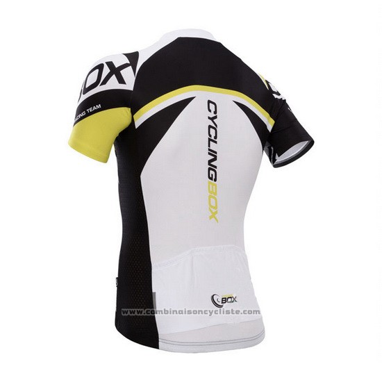 2014 Maillot Cyclisme Fox Cyclingbox Jaune et Noir Manches Courtes et Cuissard