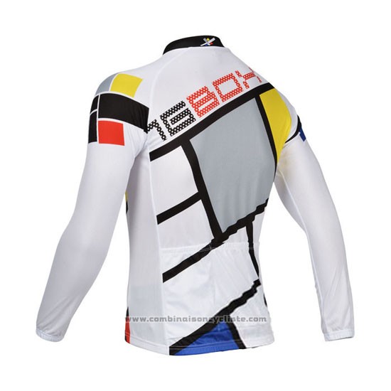 2014 Maillot Cyclisme Fox Cyclingbox Lumiere Blanc Manches Longues et Cuissard