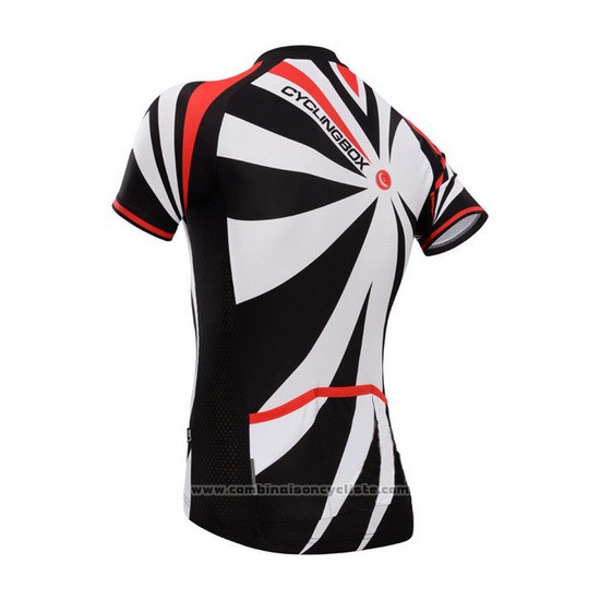 2014 Maillot Cyclisme Fox Cyclingbox Noir et Blanc Manches Courtes et Cuissard
