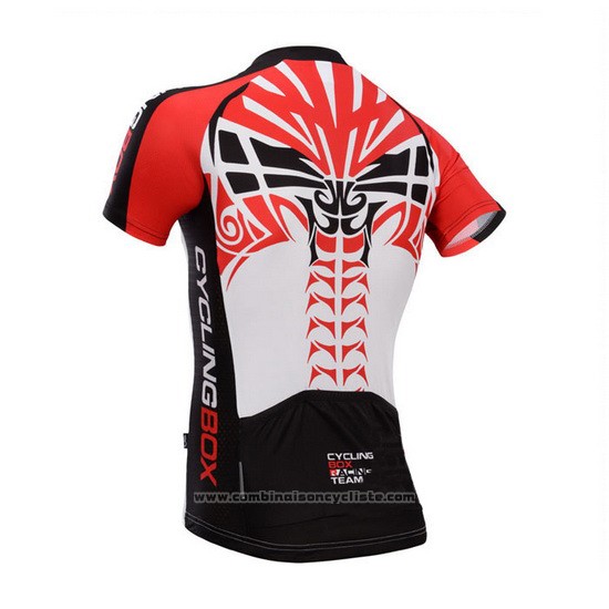 2014 Maillot Cyclisme Fox Cyclingbox Noir et Rouge Manches Courtes et Cuissard