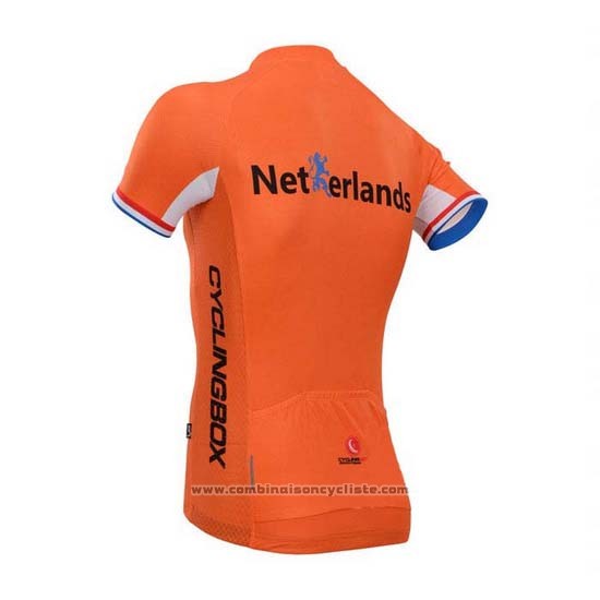 2014 Maillot Cyclisme Fox Cyclingbox Orange Manches Courtes et Cuissard